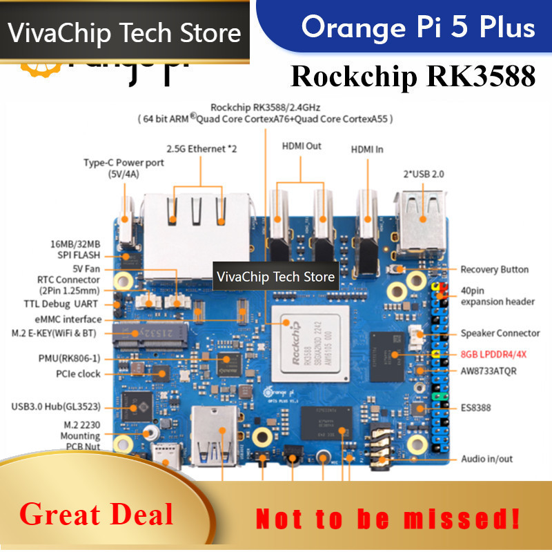 Orange Pi 5 Plus 16Gb - VivaChip Tech Orange Pi 5 Plus