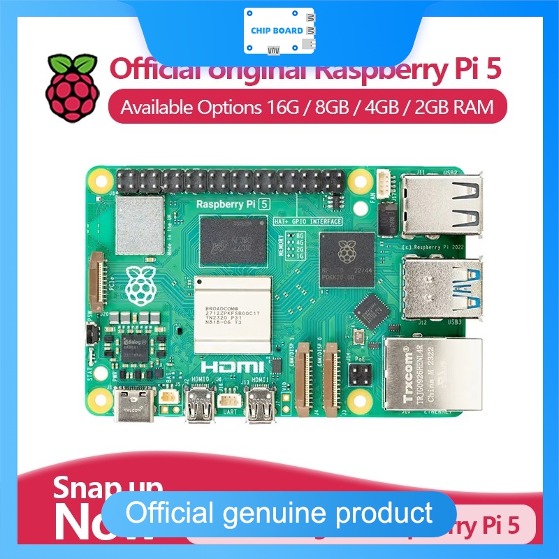 Raspberry Pi 5 8Gb Board - Offizieller Raspberry Pi 5 Single-Board-Computer, Cortex-A76,