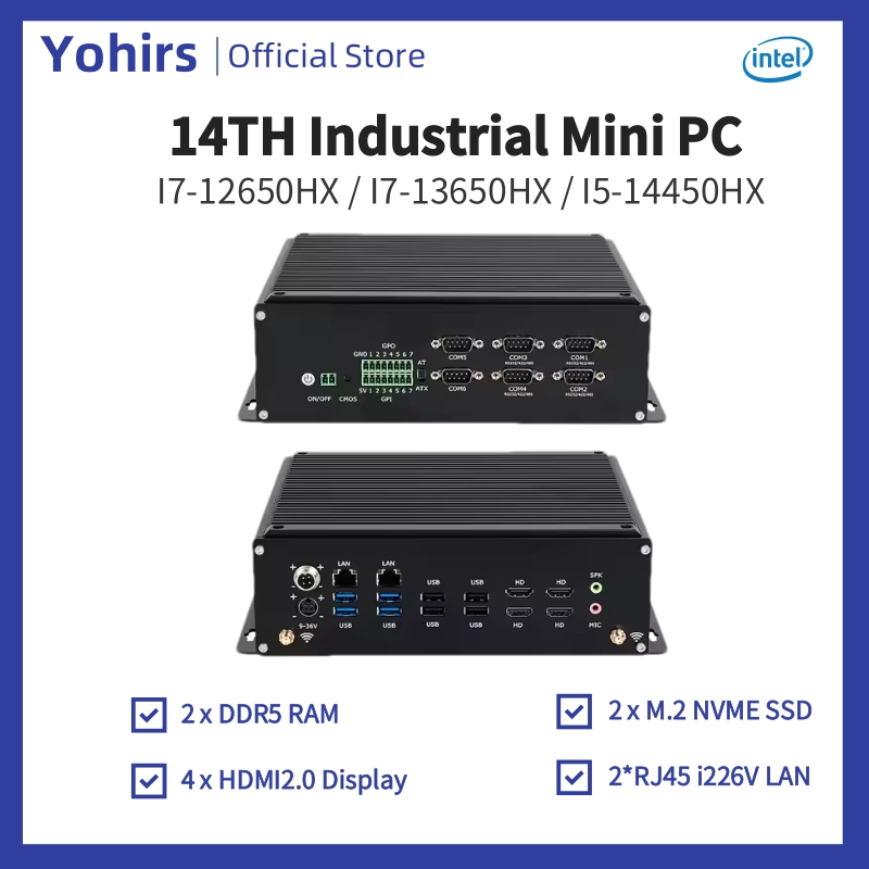 Fanless Industrial Pc Rs485 Core I7 - 14. Industrie-Mini-PC i5-14450HX i7-13650HX 12650HX DDR5