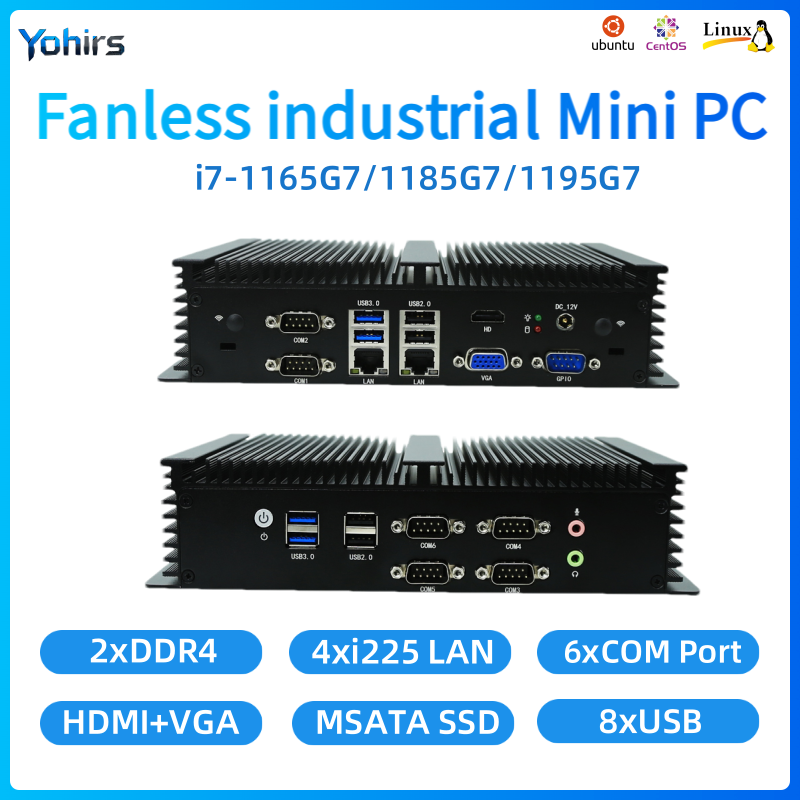 Fanless Industrial Pc Rs485 Core I7 - Lüfterloser eingebetteter PC Intel Core i7-1165G7