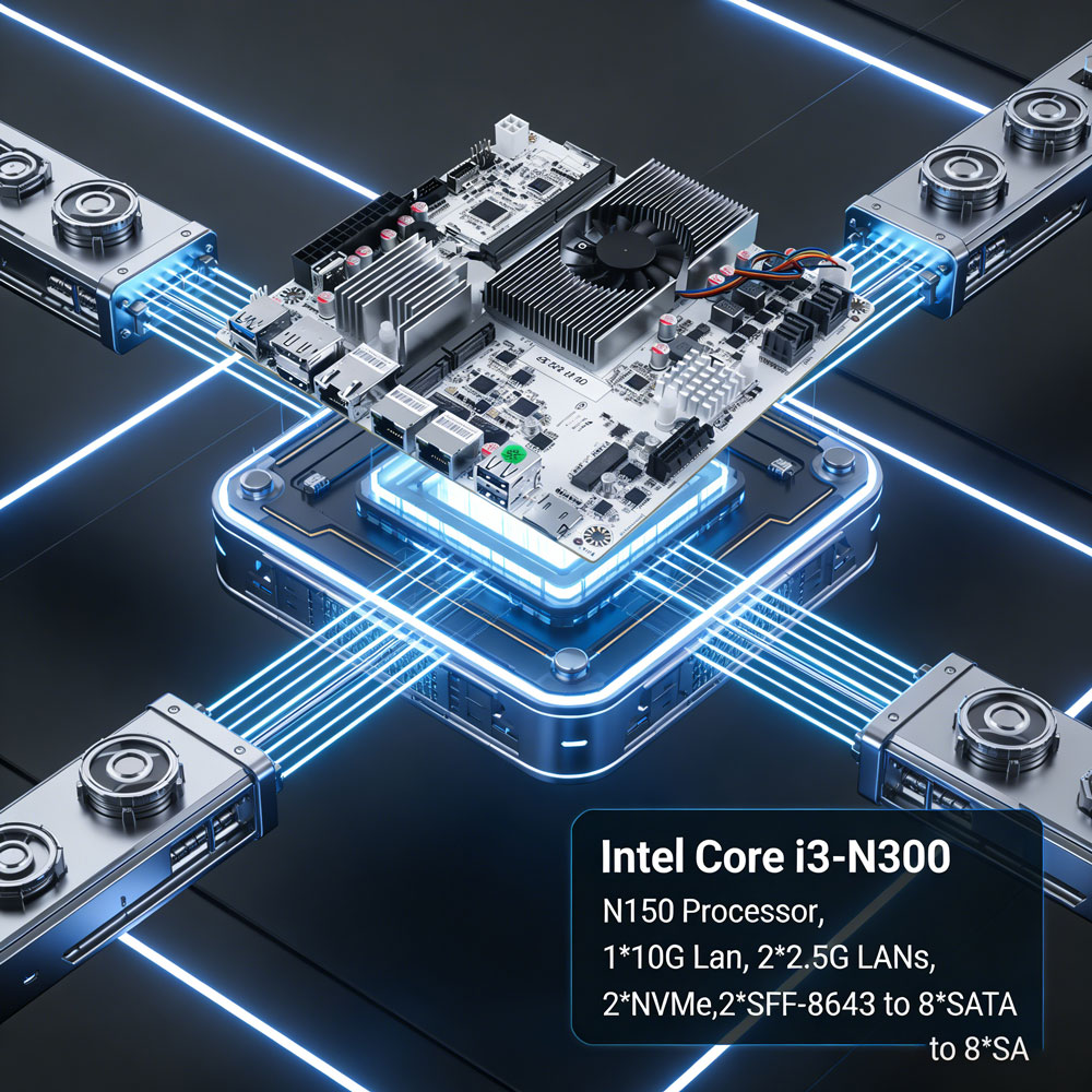 Nas Motherboard 8 Sata Mini Itx - 8-Bay NAS Mini-ITX-Motherboard Intel Core I3-N300
