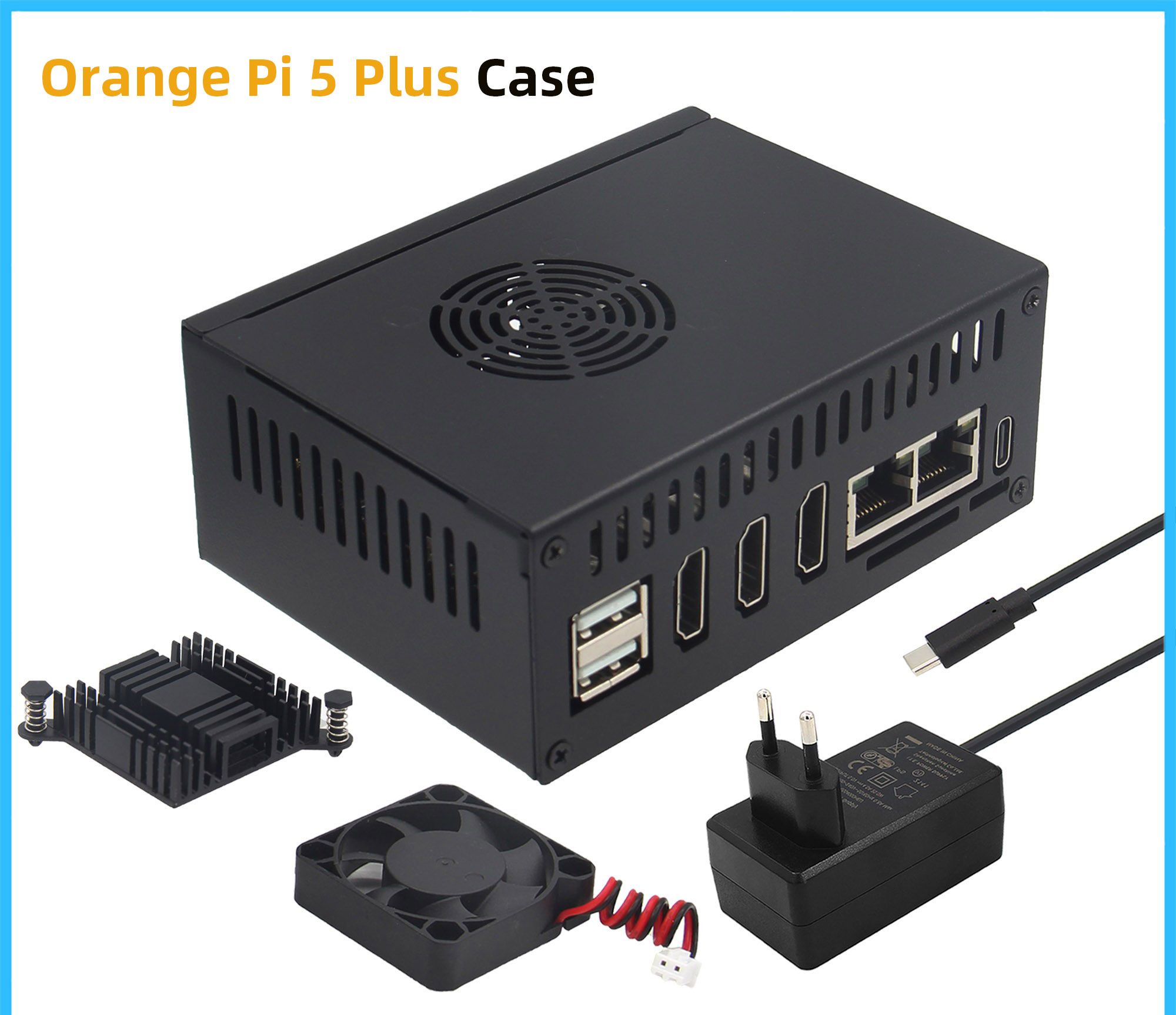 Orange Pi 5 Plus 16Gb - Orangefarbenes Pi 5 Plus-Gehäuse (N508), mit