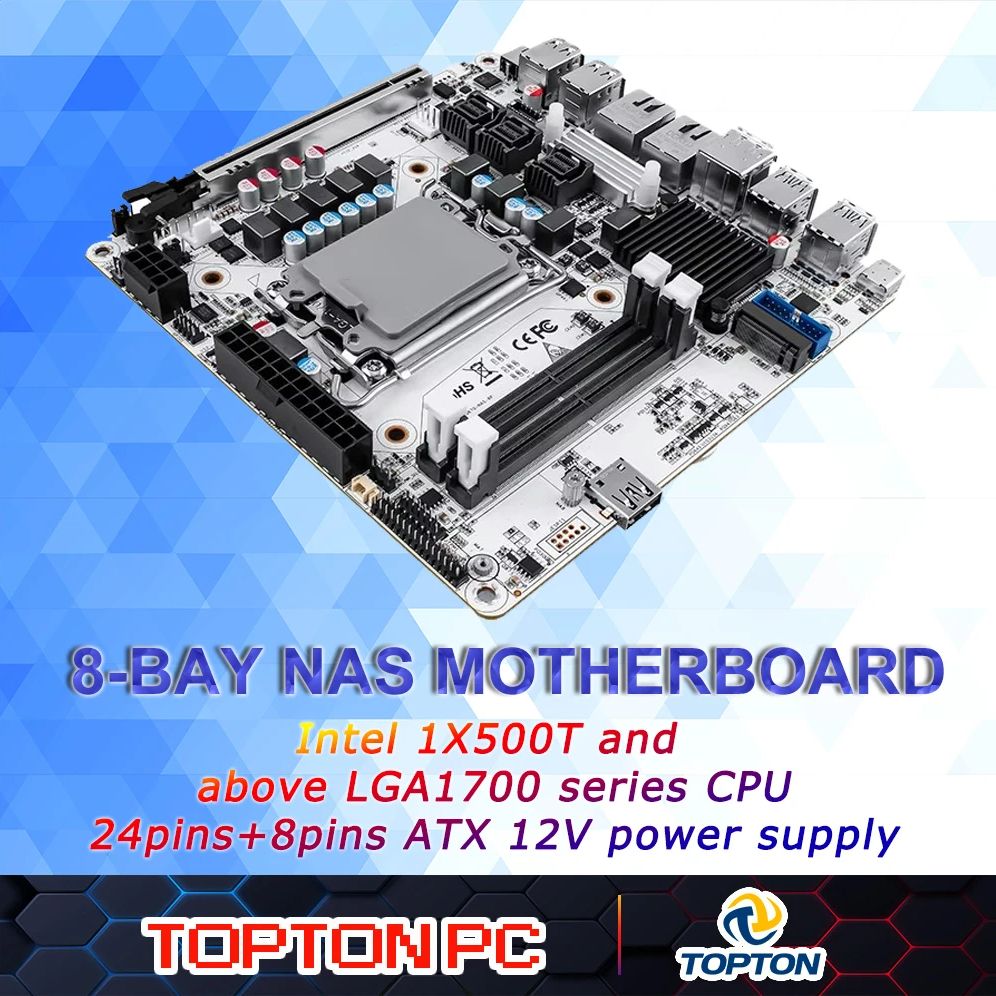 Nas Motherboard 8 Sata Mini Itx - 8-Bay NAS Mini ITX Motherboard (LGA1700