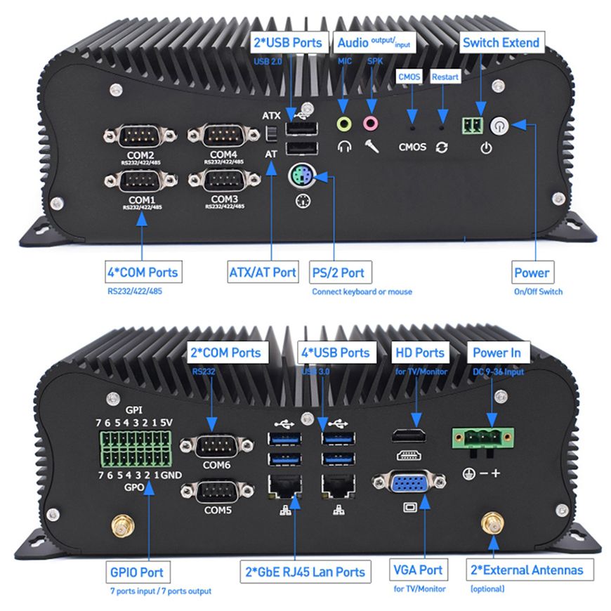 13. lüfterloser Mini-Industrie – Fanless Industrial Pc Rs485 Core I7 Bewertung und Preis