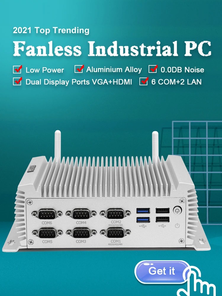 Industrie-PC, lüfterloser Mini – Fanless Industrial Pc Rs485 Core I7 Bewertung und Preis