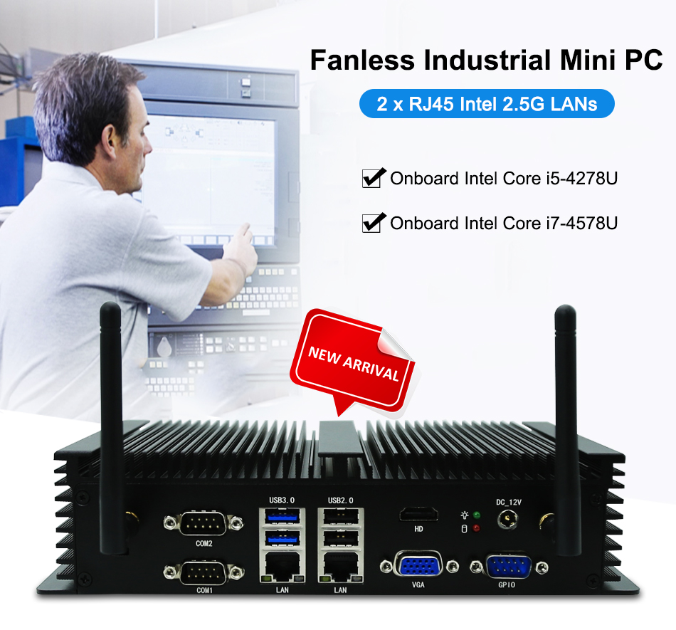 Lüfterloser eingebetteter PC I – Fanless Industrial Pc Rs485 Core I7 Bewertung und Preis