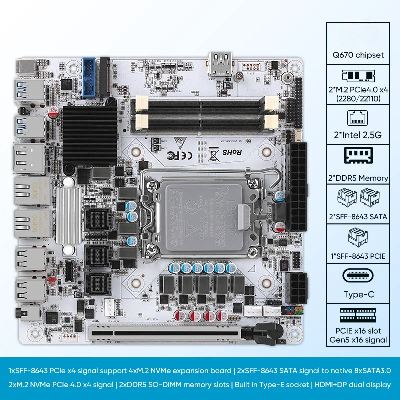 12/13/14th Gen Nas Motherboard – Lga1700 Itx Motherboard Ddr5 Bewertung und Preis