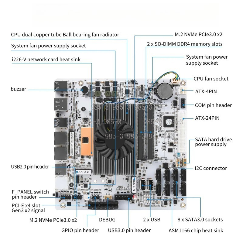 Weißes Mini-ITX M11 NAS-Mother – Nas Motherboard 8 Sata Mini Itx Bewertung und Preis