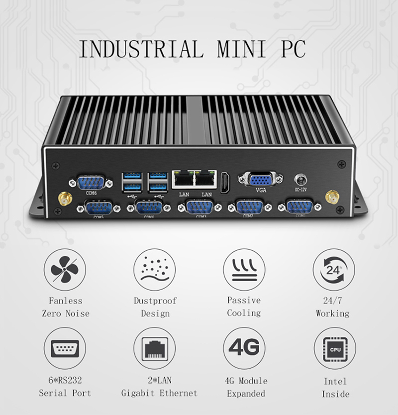 Industrieller Mini-PC Lüfterlo – Fanless Industrial Pc Rs485 Core I7 Bewertung und Preis